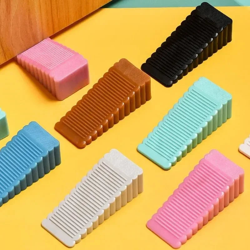 Silicone Wedge Door Stopper Non-Slip | 8 Colors | Home & Office