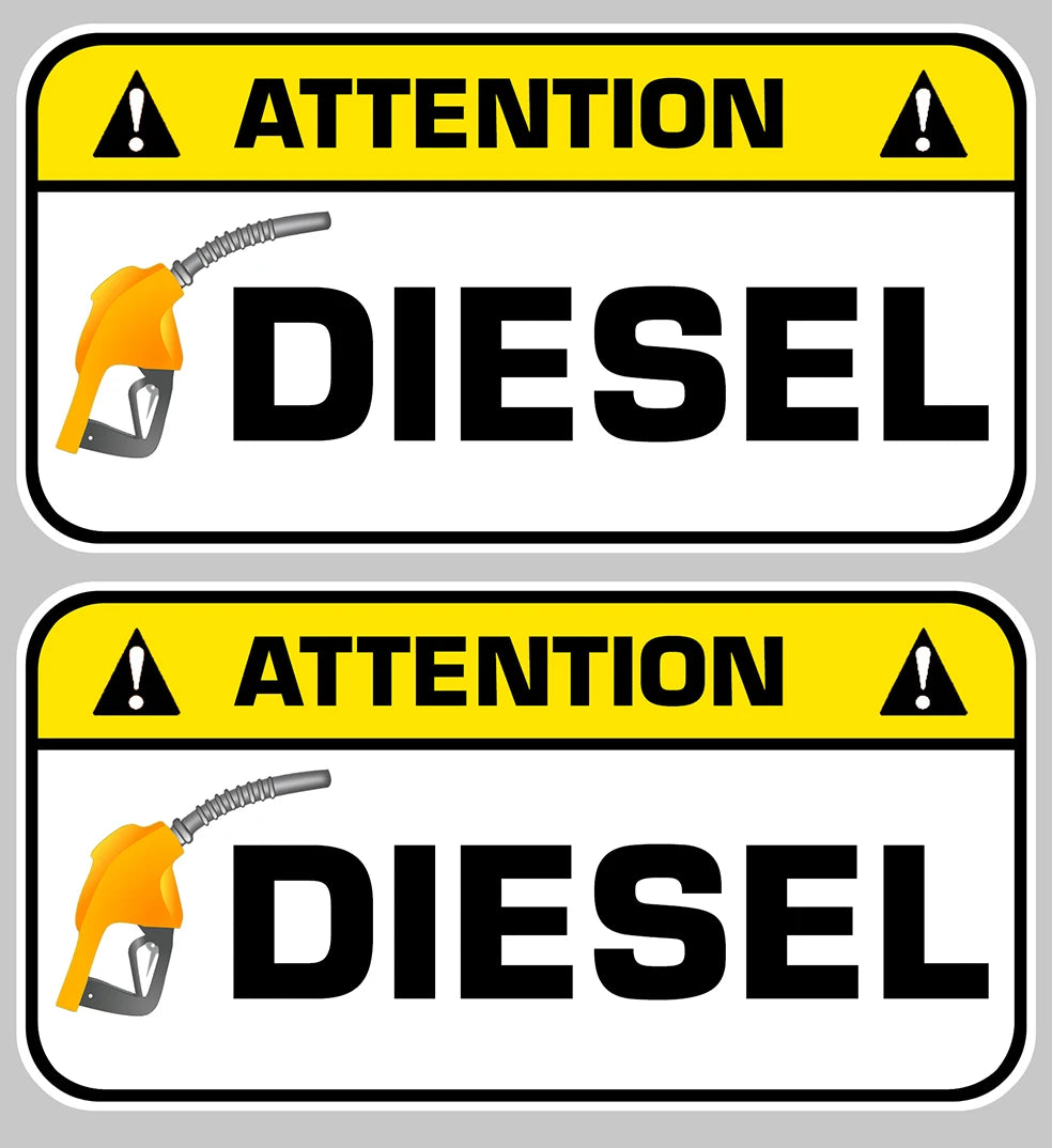 2pcs 7cm ATTENTION DIESEL GASOIL AUTO STICKER FOR CAR Peaceful Pleasures Health and Wellness