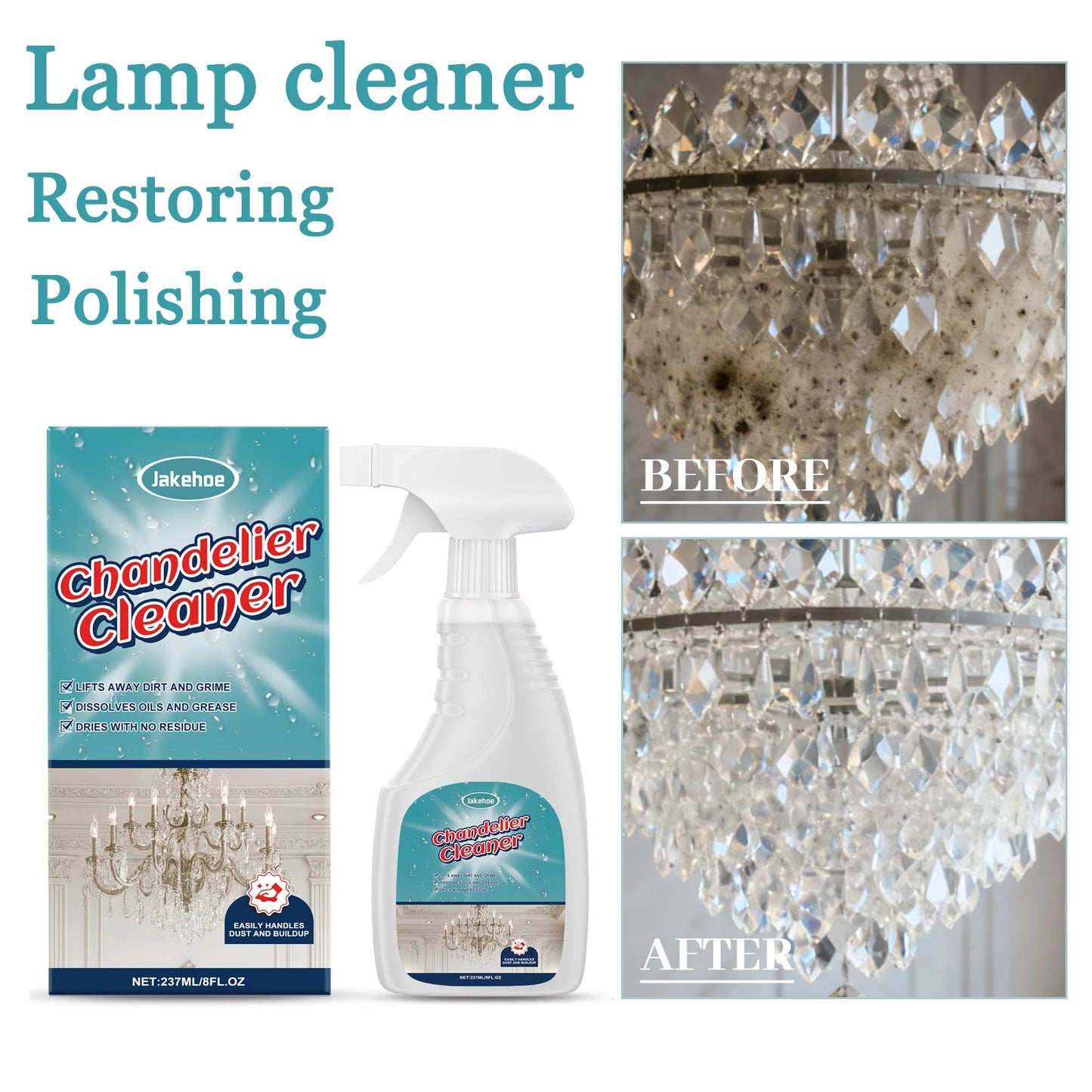 Chandelier Cleaner Spray 237ml – Removes Stains, Restores Gloss