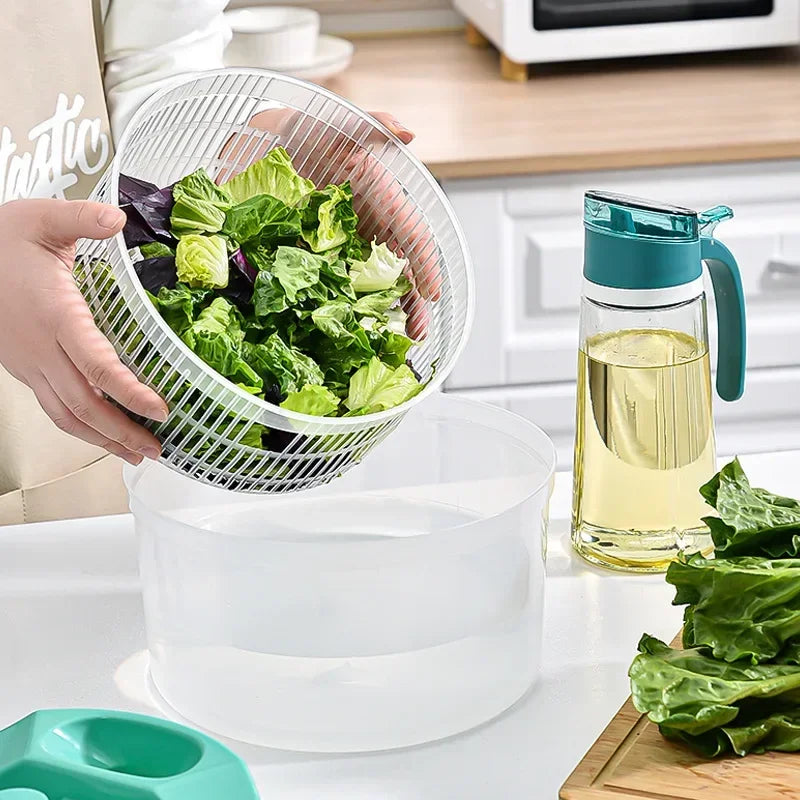 Vegetables Salad Spinner Lettuce Leaf Vegetable Dehydrator Greens Washer Dryer Drainer Crisper Strainer For Washing Drying Leafy Peaceful Pleasures Health and Wellness