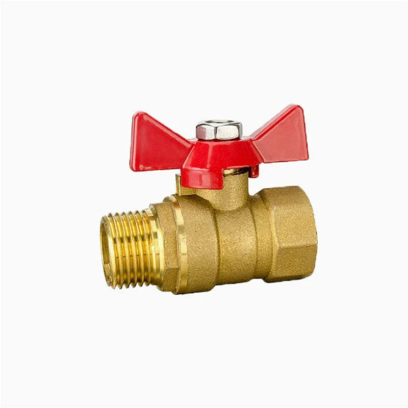 Brass Butterfly Handle Ball Valve 1/4"–3/4" Female Thread Shut-Off