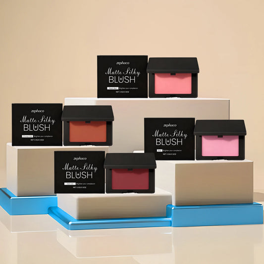 Matte Blush Powder Palette | Silky Peach Long-Lasting Makeup Blush Powder Palette Peaceful Pleasures Health and Wellness