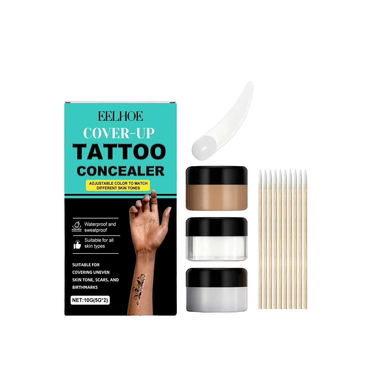 Tattoo Concealer Kit – Full Coverage Body Makeup, All Skin Types