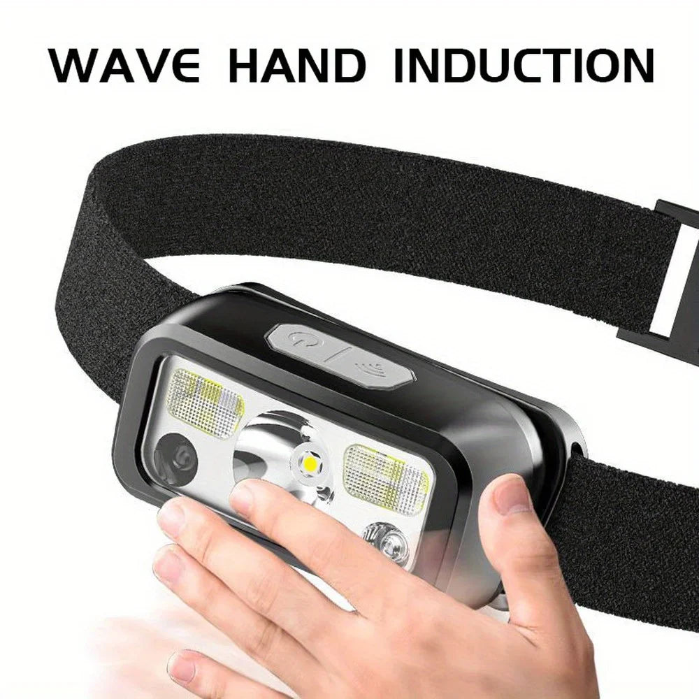 LED Sensor Headlamp USB Rechargeable 300LM – Camping & Fishing
