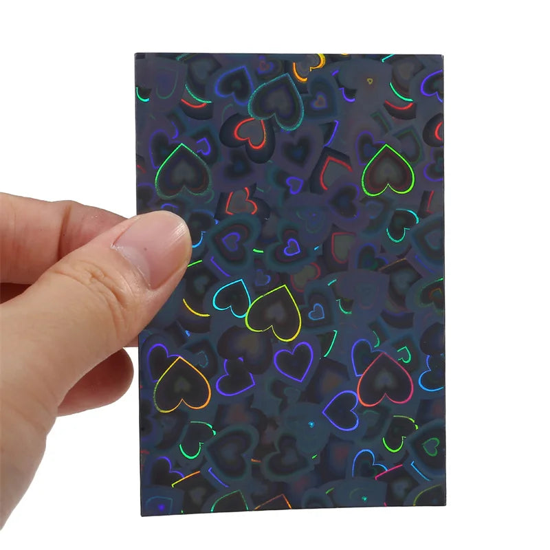 50Pcs/Pack Holographic Heart Kpop Photocard Sleeves Double Layer Matte Card Protector for Photo Cards Album Collectibles Peaceful Pleasures Health and Wellness
