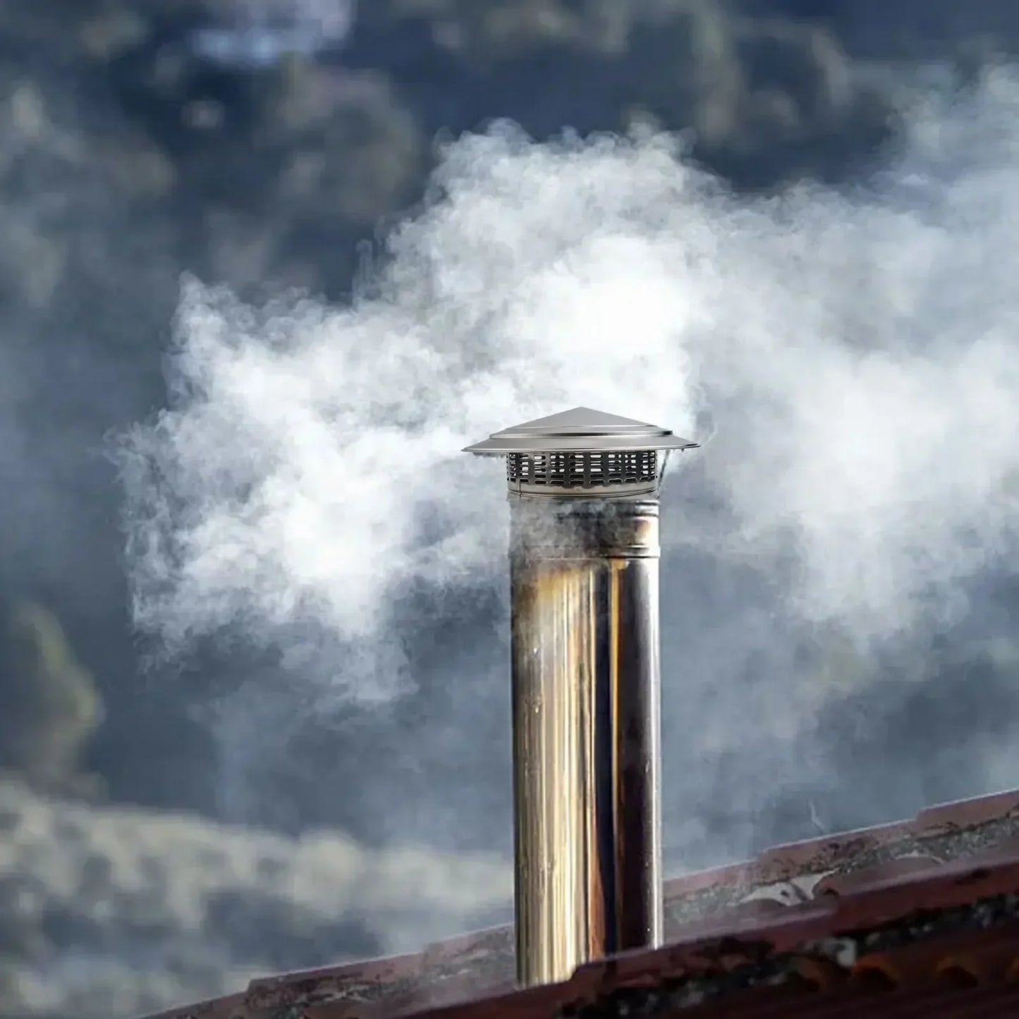 304 Stainless Steel Chimney Cap | Roof Flue Rain Cover & Guard