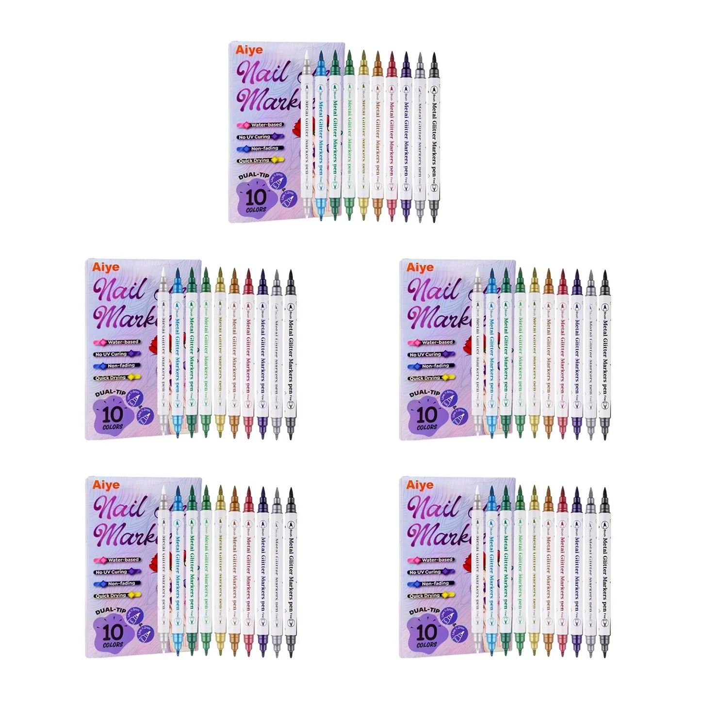 10-Piece Nail Art Graffiti Pens – Waterproof Acrylic Drawing Set
