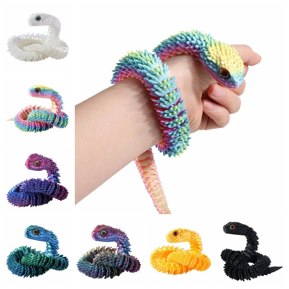Realistic 3D Printed Snake Figurine 30/45/60cm | PLA Ornament