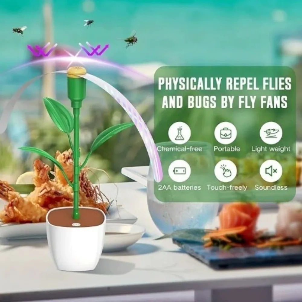 Portable Desktop Fly Fan – Silent Foldable Insect Repellent