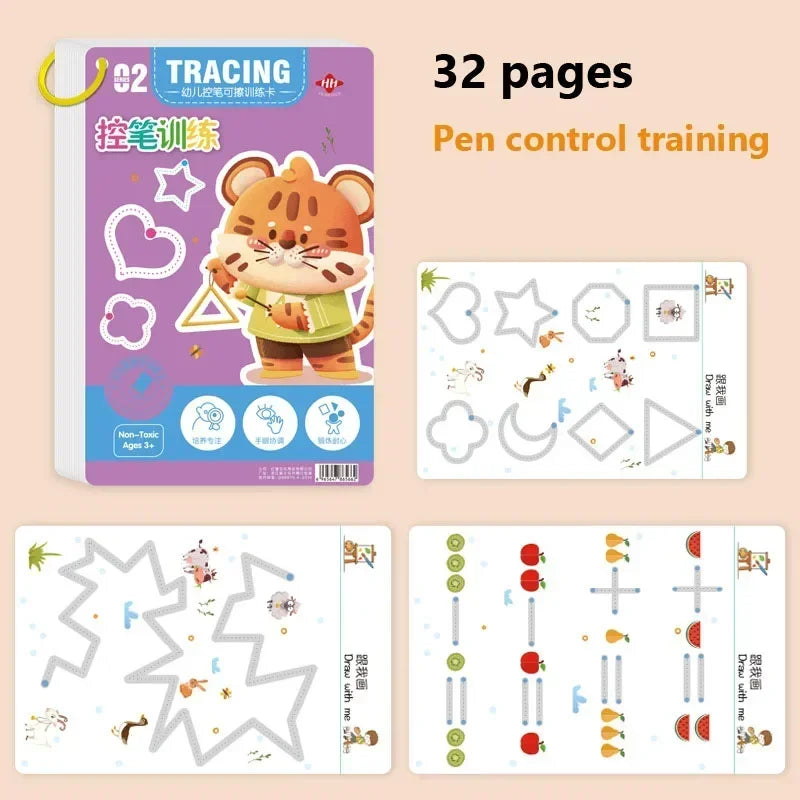 Page 32 Reusable Kids Writing Book Erasable Practice Notebook Ages
