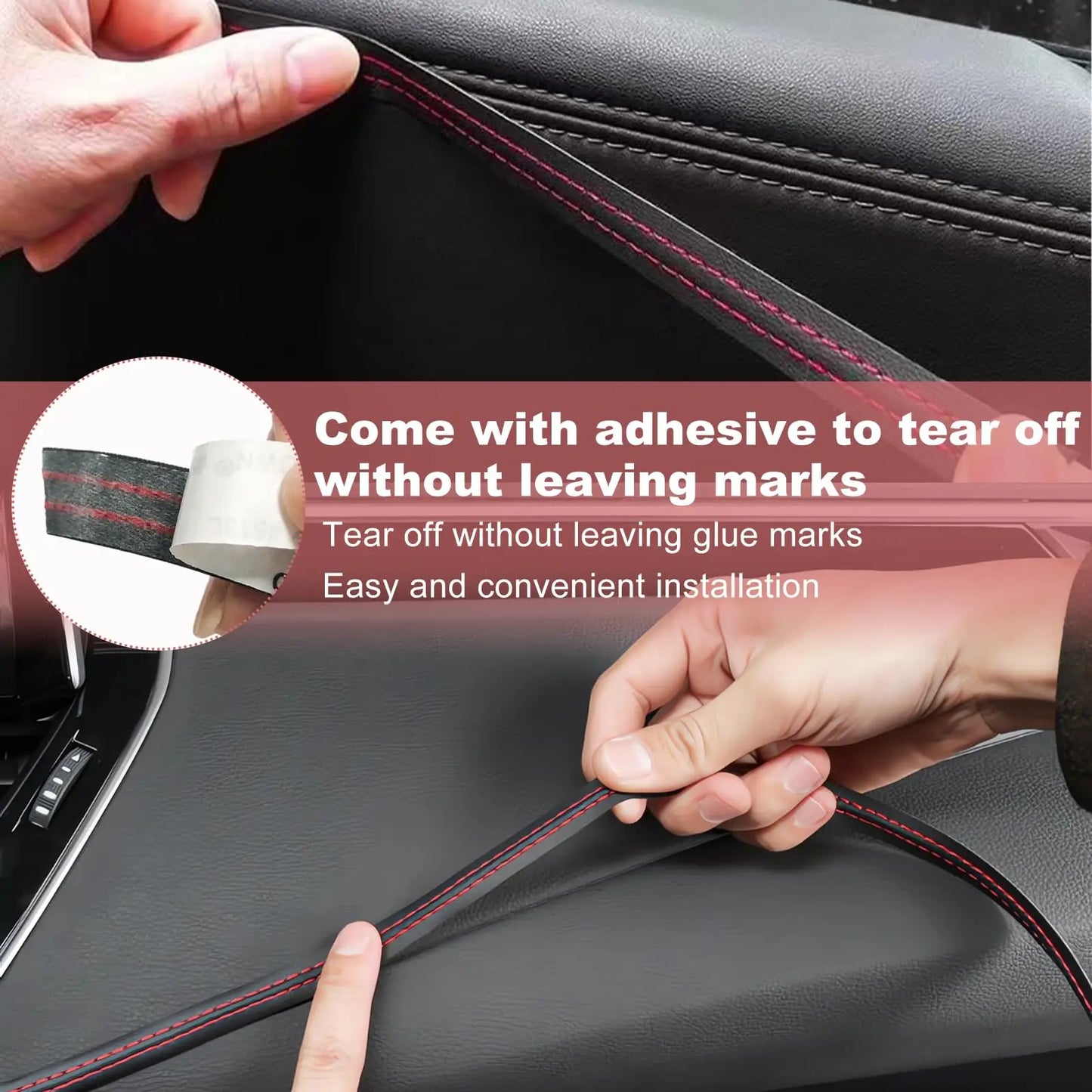PU Leather Car Trim Strip | DIY Door & Dashboard Decoration