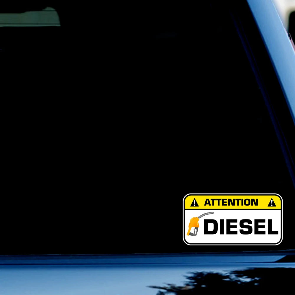 2pcs 7cm ATTENTION DIESEL GASOIL AUTO STICKER FOR CAR Peaceful Pleasures Health and Wellness