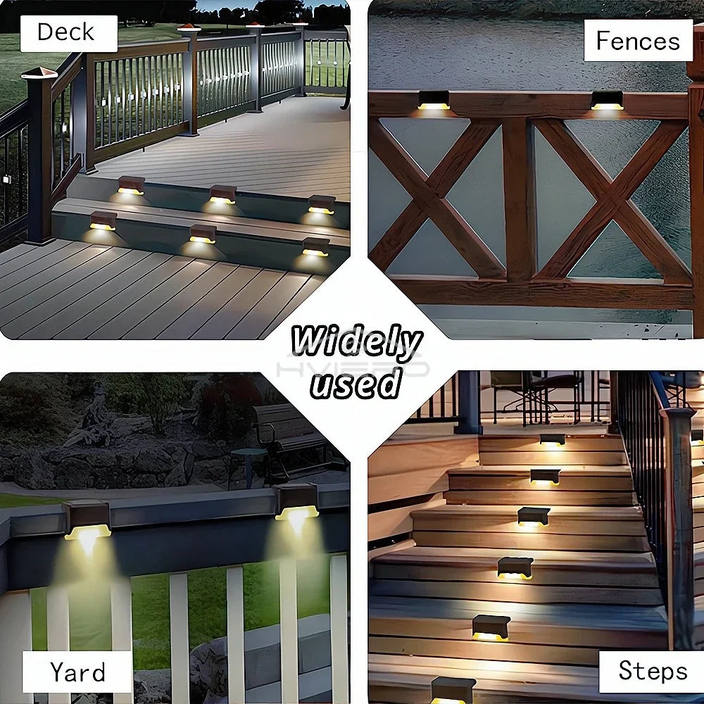 HVIERO Solar LED Stair & Step Lights | IP65 Waterproof Outdoor