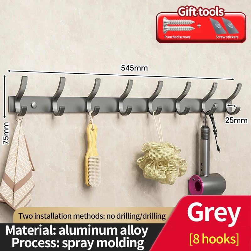 No-Drill 6-Hook Wall Hanger | Coat & Clothes Organizer