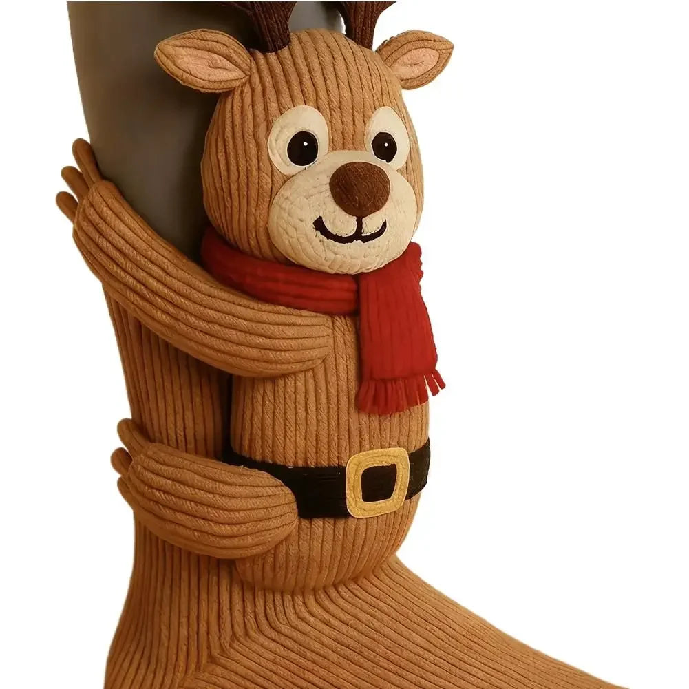 3D Knit Animal Socks Cute Floor Socks Hand Crocheted Double Layer Warm Sock with Cute Rabbit Panda Animals Christmas Gifts Peaceful Pleasures Health and Wellness 11 35-39