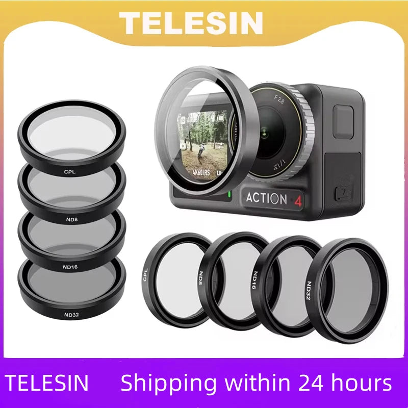 TELESIN CPL ND8 ND16 ND32 Lens Filter Set Aluminium Alloy Frame for DJI OSMO Action 3 4 5Pro ND CPL Lens Filter For DJI 3 4 5pro Peaceful Pleasures Health and Wellness