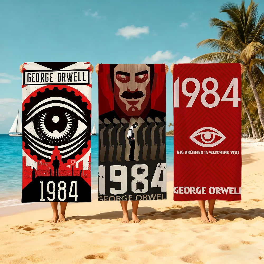 1984 George Orwell Quick-Dry Beach Towel | Travel & Pool Towel Quick-Dry Beach Towel Peaceful Pleasures Health and Wellness