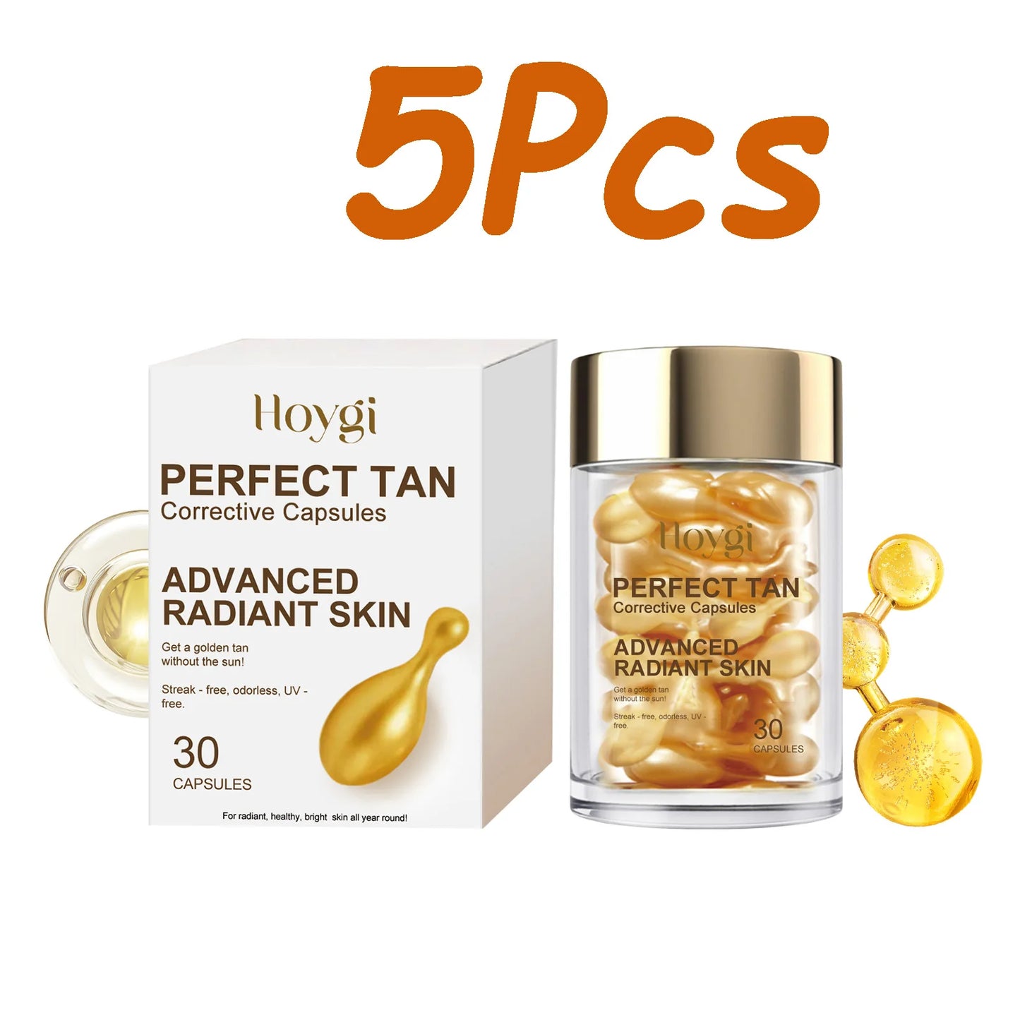Sunless Self-Tanning Capsules – Natural Bronze Glow Serum 30pc