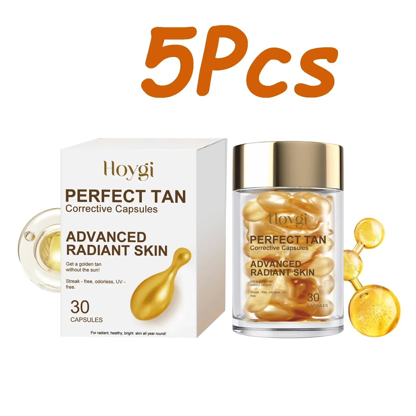 Hoygi Sunless Tanning Capsules – Bronze Self-Tan Serum 30pc
