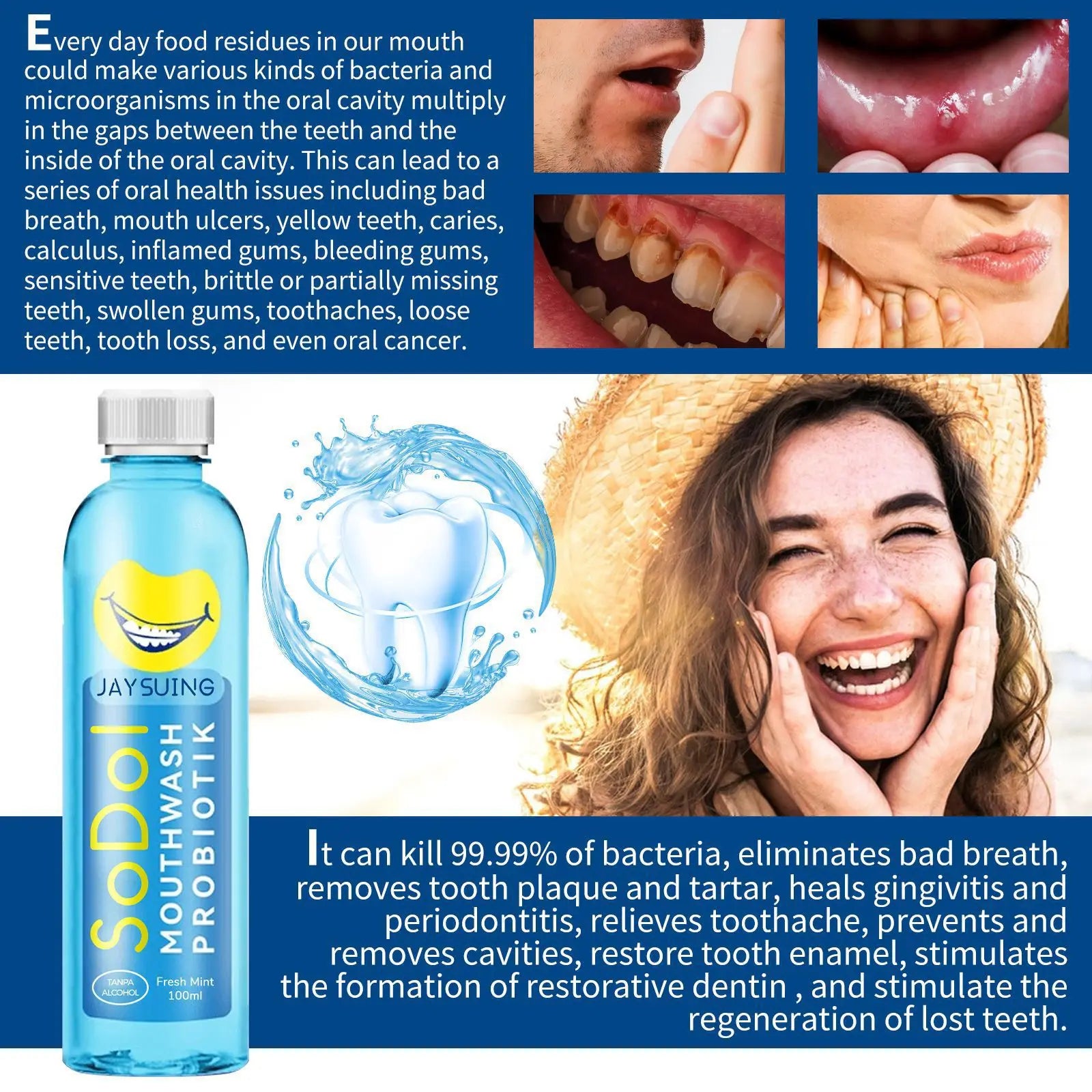 Mint Mouthwash Instant Fresh Breath Deep Cleaning Reduce Bad Breath Prevent Gum Health Improving Dry Mouth Oral Care Mouthwash Peaceful Pleasures Health and Wellness