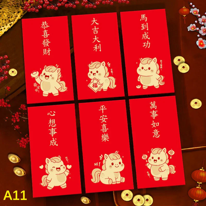 Chinese New Year Red Envelopes Year of the Horse – 6 Pack