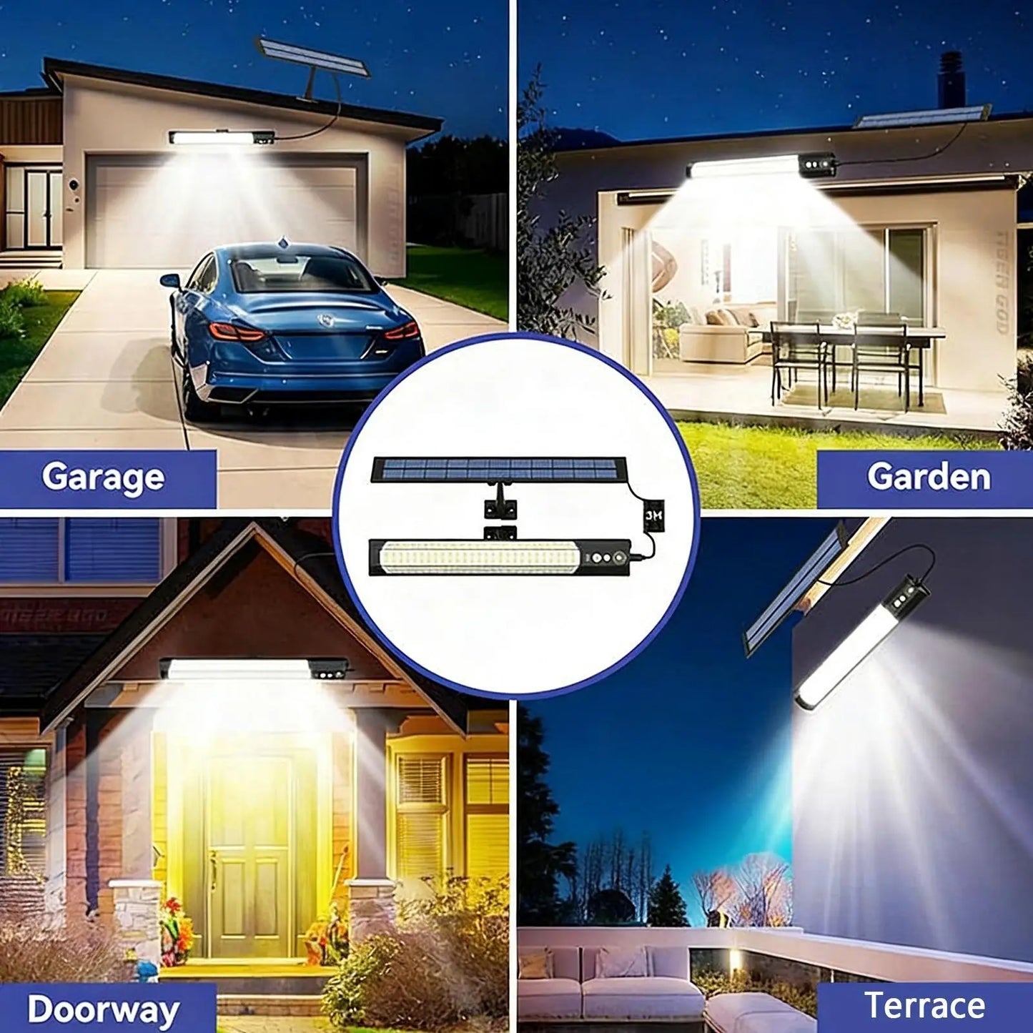 Solar Wall Lights Outdoor 3 Modes Solar Waterproof Smart Sensor Lamp With Remote Adjustable Wall Pendant Light For Landscape Peaceful Pleasures Health and Wellness