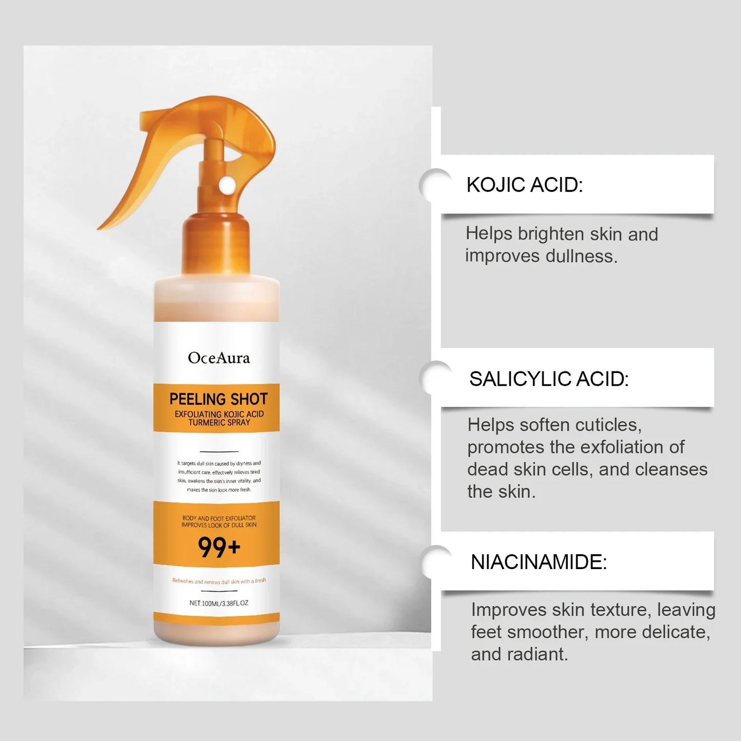 Kojic Acid & Turmeric Exfoliating Body Spray | 100ml