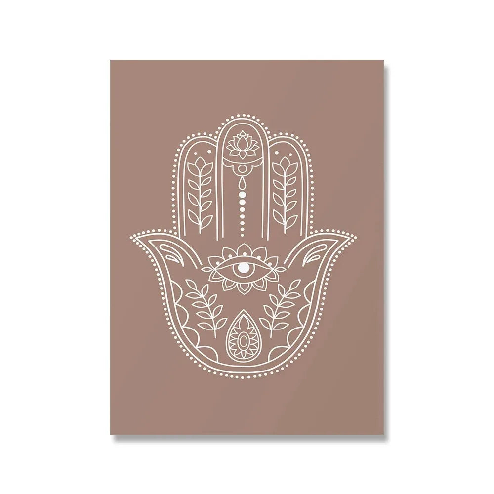 Mandala Buddha Lotus Abstract Boho Wall Print Canvas Painting Poster Picture Zen Line Living Room Home Interior Decor Peaceful Pleasures Health and Wellness 7 40x50cm Unframed