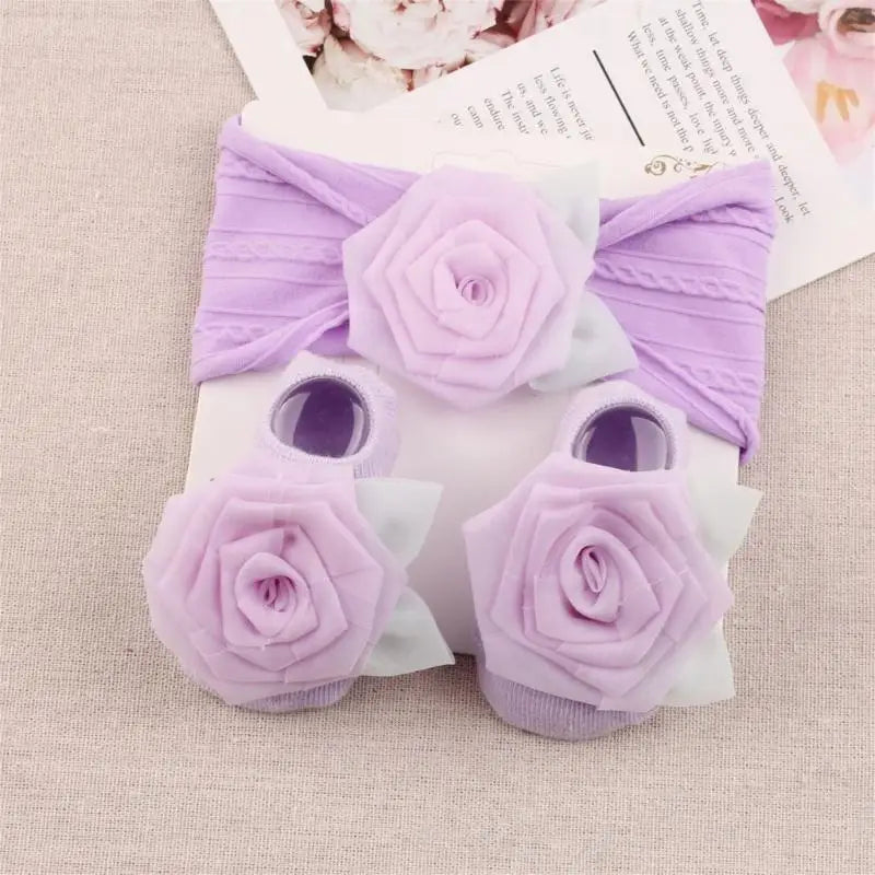 Newborn Baby Socks & Headband Set | Unisex 0–1 Year