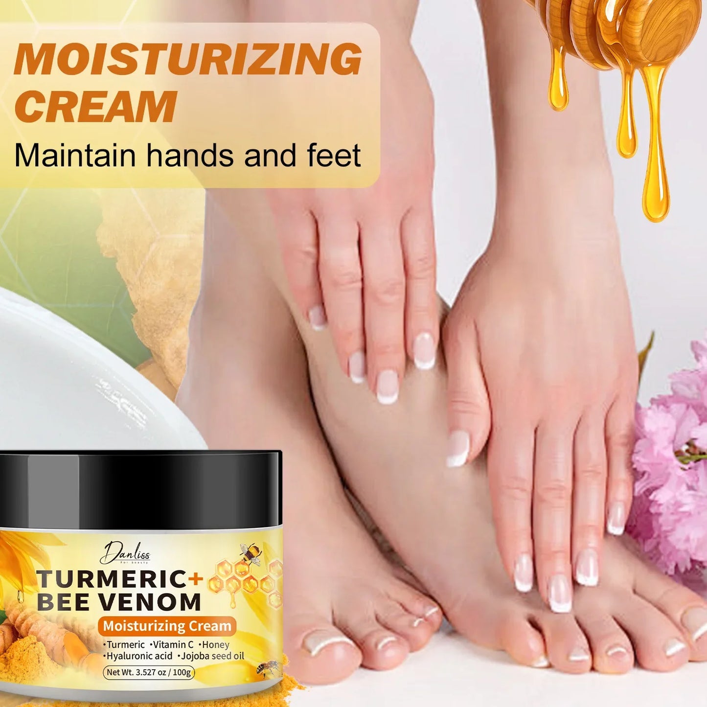 Turmeric & Bee Venom Moisturizing Hand & Foot Cream 100g