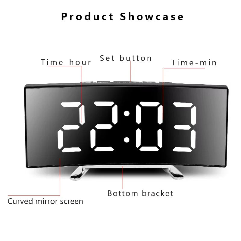 LED Digital Alarm Clock | Temperature Display, Adjustable Brightness