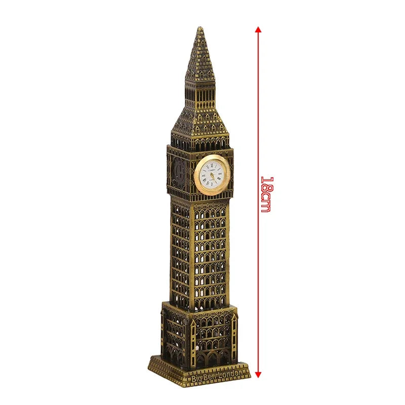 World Renowned Landmark Building Big Ben Model with A Clock Ferris Wheel Home Office Display Window Desktop Decoration Souvenir Peaceful Pleasures Health and Wellness A