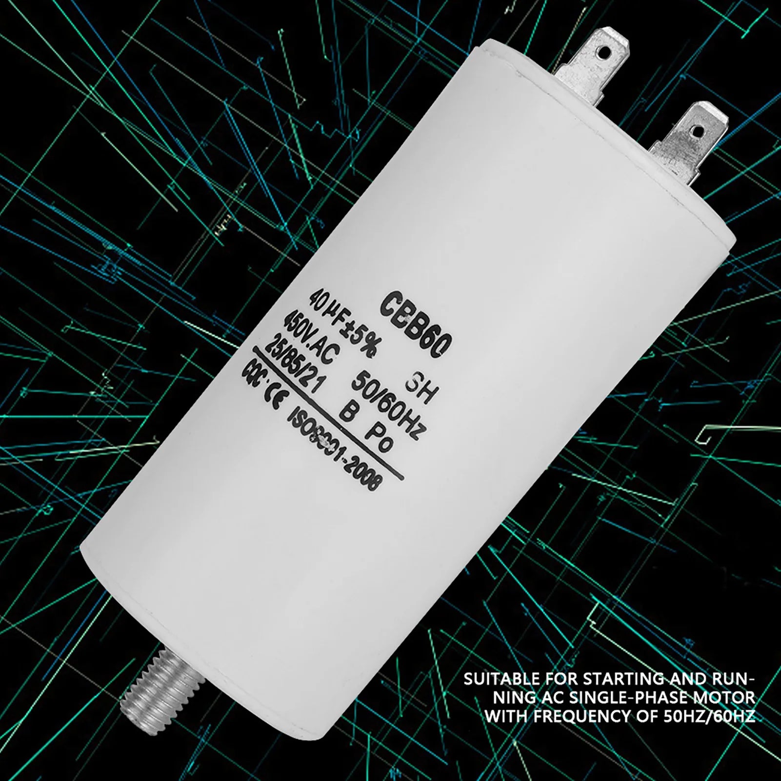 Pump Capacitor Capacitor CBB60 450V 40uf Capacitor For Washing Machine 50/60Hz Peaceful Pleasures Health and Wellness
