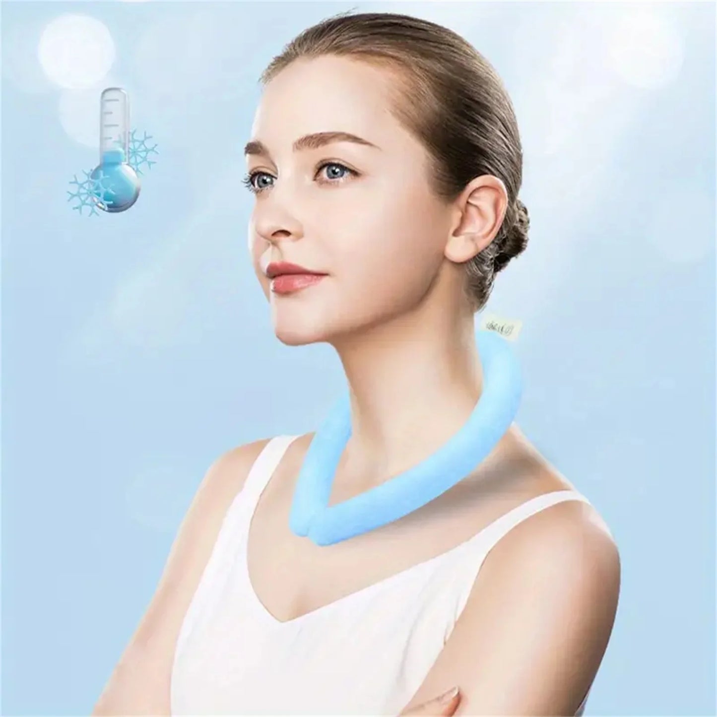 Wearable Neck Cooler Reusable Cooling Tube for Summer Freeze Activated Neck Sleeve Hot Weather Relief for Outdoor Work/Travel Peaceful Pleasures Health and Wellness