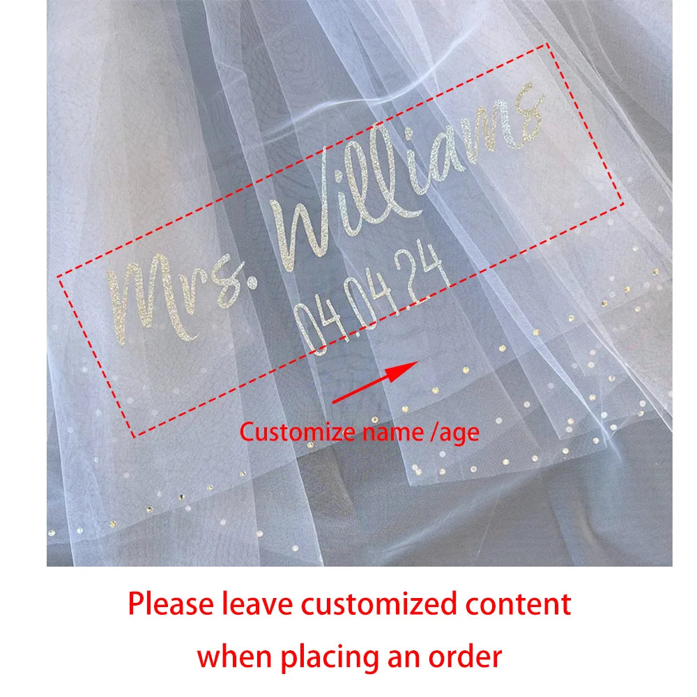 Personalised Bridal Shower Vei Bachelorette Party Future Mrs. Veil Wedding Engagement Decor Hair Accessories Bridal Shower Gift Peaceful Pleasures Health and Wellness custom veil 1pcs 80cm