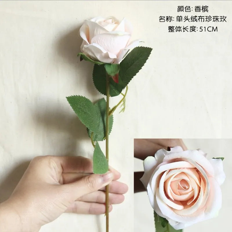 Silk Rose Artificial Flowers 2/4pcs – Wedding & Home Decor