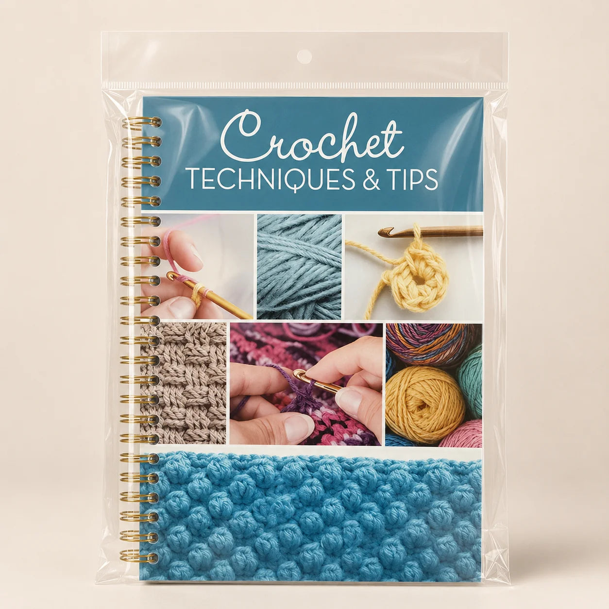 Crochet Techniques Tips A5 Spiral Notebook Guide Journal Beginners