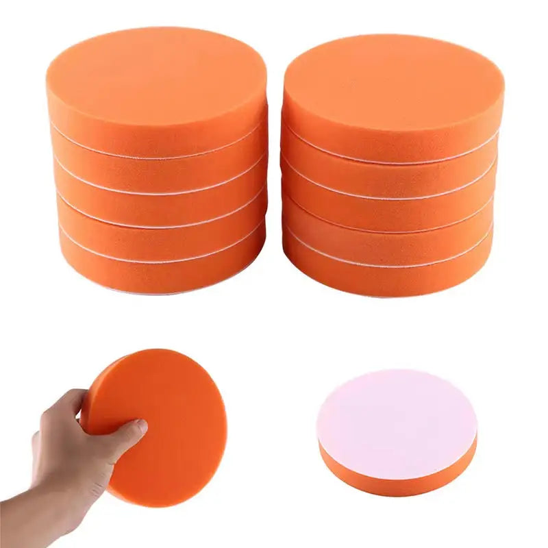 Orange Car Polishing Pads 5" & 6" Foam Buffing Waxing Kit