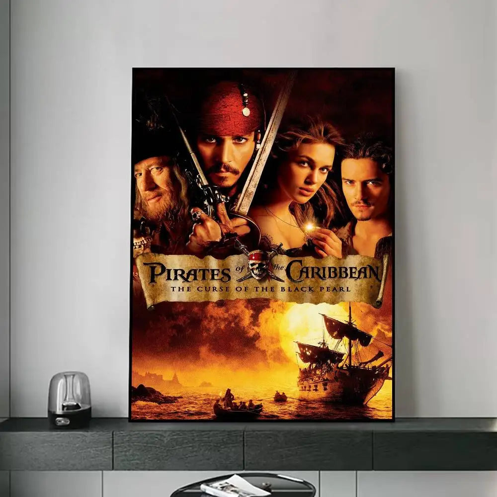 P-Pirates of the C-Caribbean Poster for Modern Decor in Home Offices, Bedrooms, Living Rooms, Kitchens, Bathrooms. Peaceful Pleasures Health and Wellness z1 40x60cm Unframed