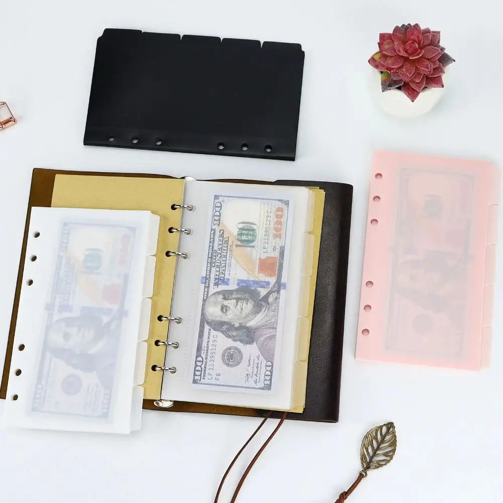 5pcs A6/A7 Binder Folders Inner Page 6 Hole Colorful Idol Photo Card Holder Budget Sheet PP Loose Leaf Inside Paper Peaceful Pleasures Health and Wellness