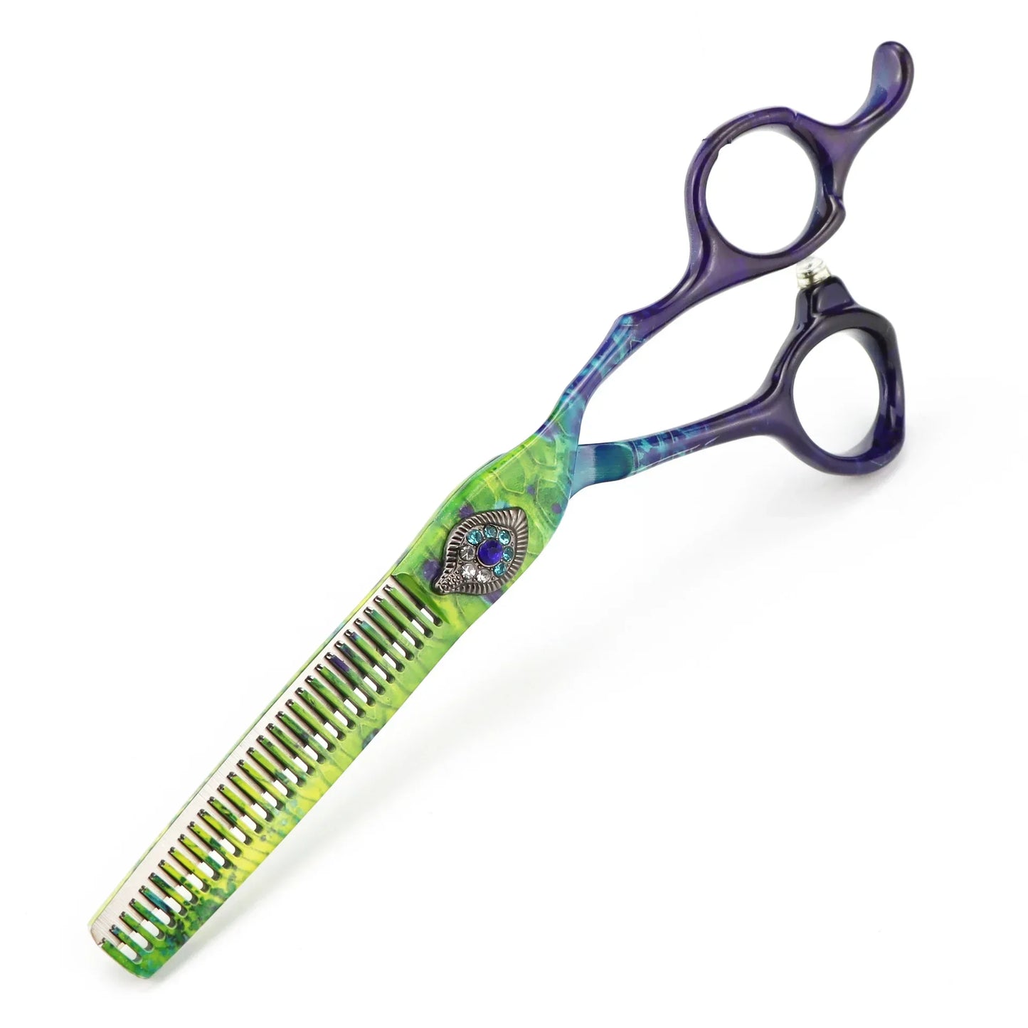 6" Peacock Green Pro Hair Cutting & Thinning Scissors | 9CR Steel
