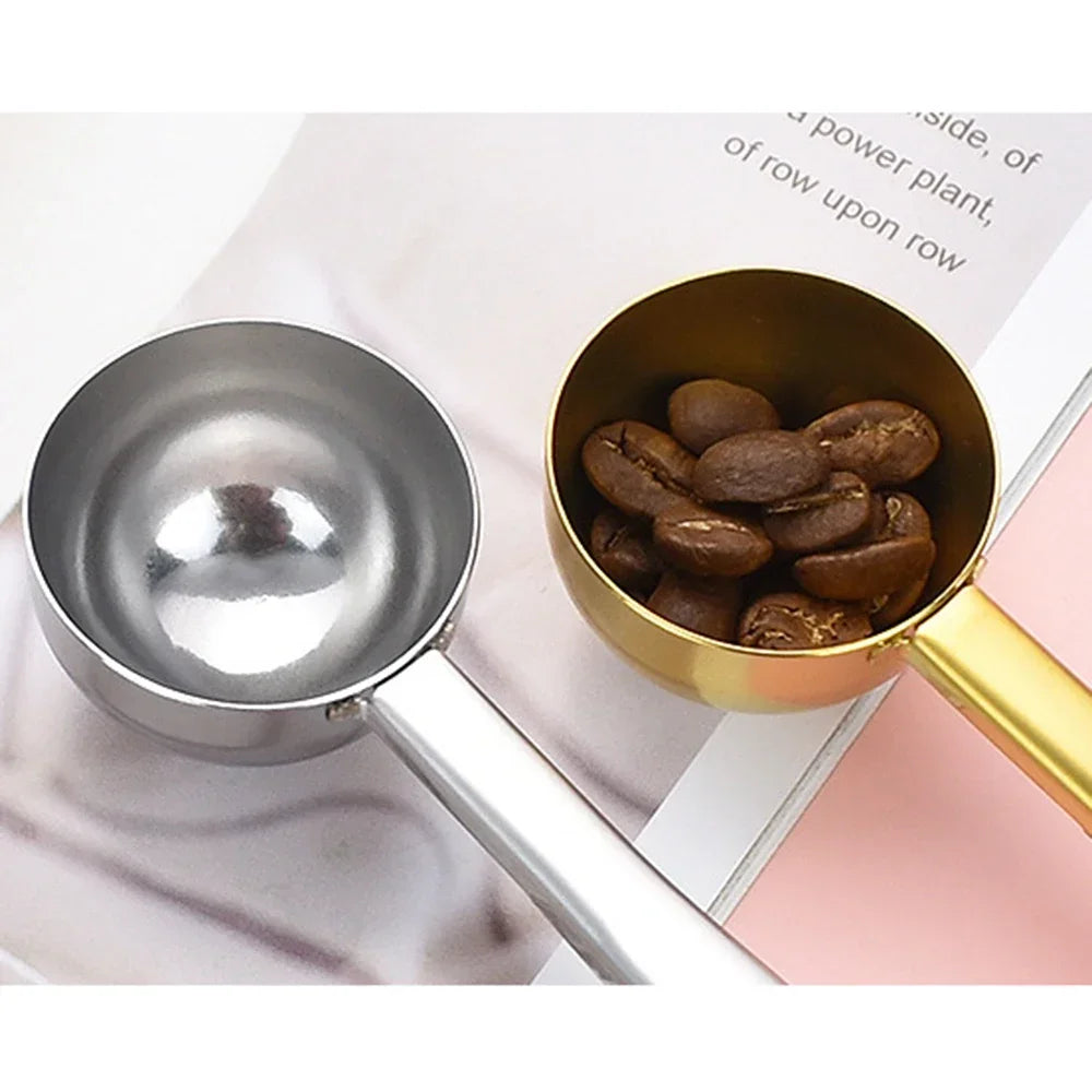 Stainless Steel Long Handle Coffee Spoon & Bag Seal Clip