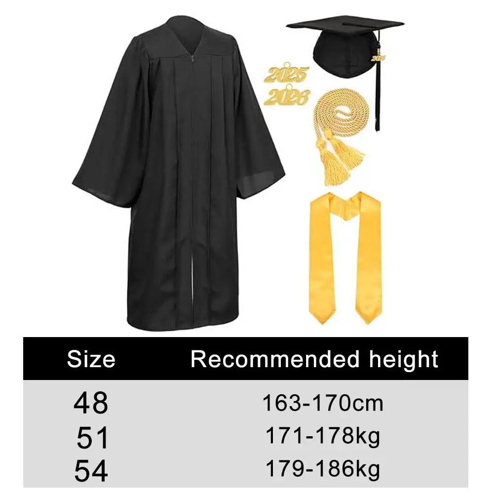 Unisex Graduation Cap & Gown Set – Academic Robe with Tassel