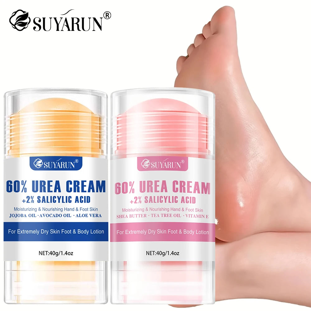 SUYARUN 60% Urea+ 2% Salicylic Acid Foot Cream Stick - Moisturizing, Cracked Heel Repair, Deep Hydration for Dry Feet. Peaceful Pleasures Health and Wellness