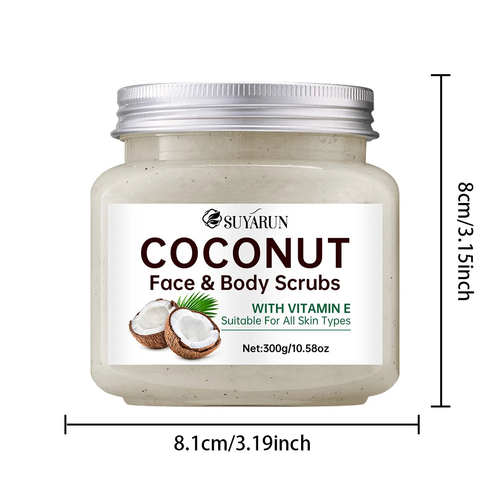 SUYARUN Organic Coconut Sugar Body Scrub Exfoliating & Moisturizing - Natural Spa Care for Soft Skin - 300g. Peaceful Pleasures Health and Wellness