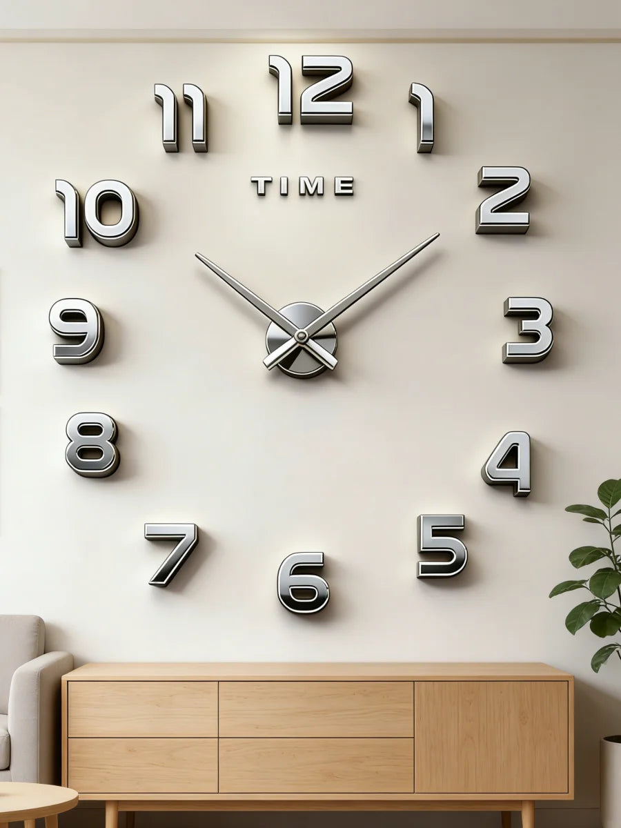 Large 3D Wall Clock Luminous Classic Wall Clocks DIY Digital Clock Wall Watches Stickers Silent Clock for Home Living Room Table Peaceful Pleasures Health and Wellness