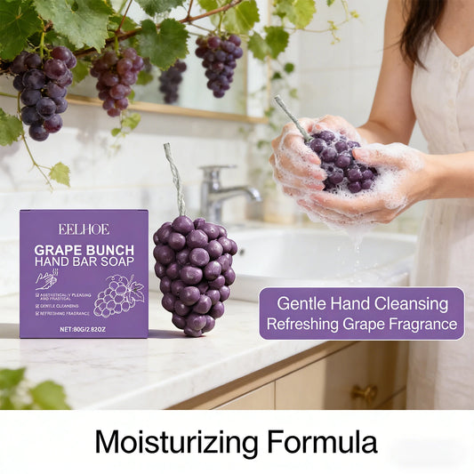 Grape Skewer Soap Gently Effectively Remove Dead Skin Cleaning Dirt Softening Skin Refreshing Grape Fragrance Hand Cleaning Soap Peaceful Pleasures Health and Wellness 2pcs Boxed