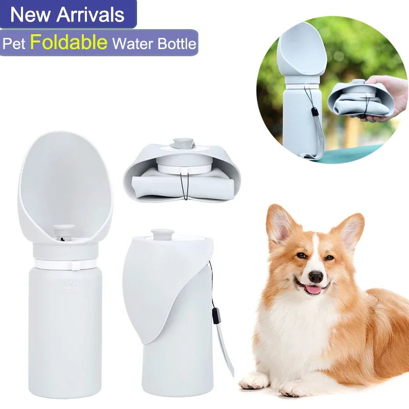 550ml Foldable Pet Travel Water Bottle for Dogs & Cats