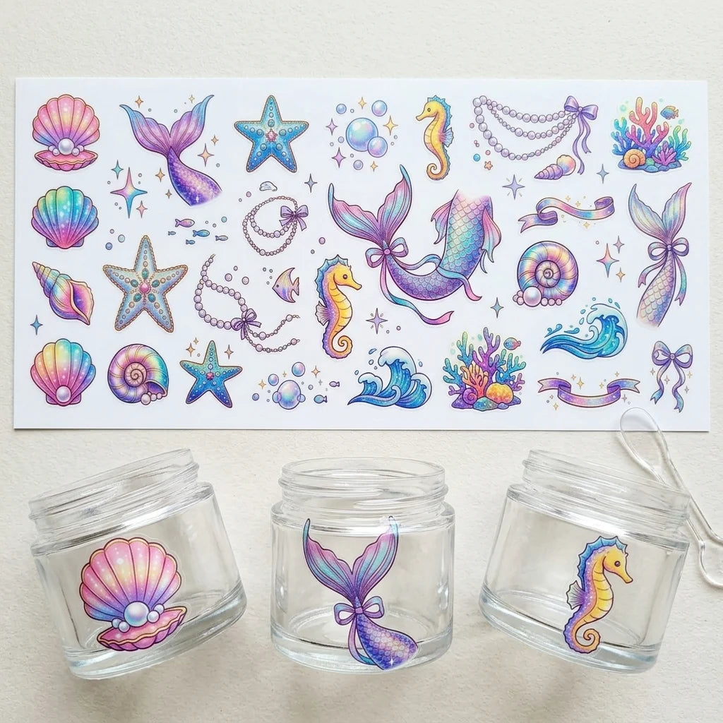 Mermaid Ocean Sticker Sheet – Kids DIY Scrapbook Decals