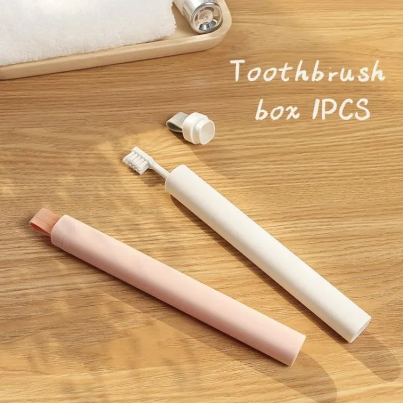 Portable Toothbrush Holder Lid Suitable Travel Camping Storage Box